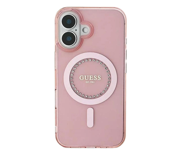 Guess IML Rhinestones do iPhone 16 różowy - 1279108 - zdjęcie 2